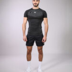 Men's Black Athletic Compression T-Shirt and Short set