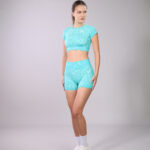 Aqua Camo Seamless Workout Set (W1 Top + W1 Short)