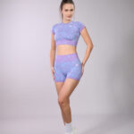 Purple Camo Seamless Workout Set (W2 Top + W2 Short)