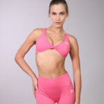 Seamless Twisted Sports Bra - Pink - With pads - W3