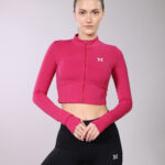 Zip Crop Jacket - Red/Pink - Slim fit - W25