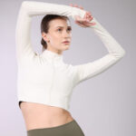 Zip Crop Jacket - Off white - Slim fit - W26