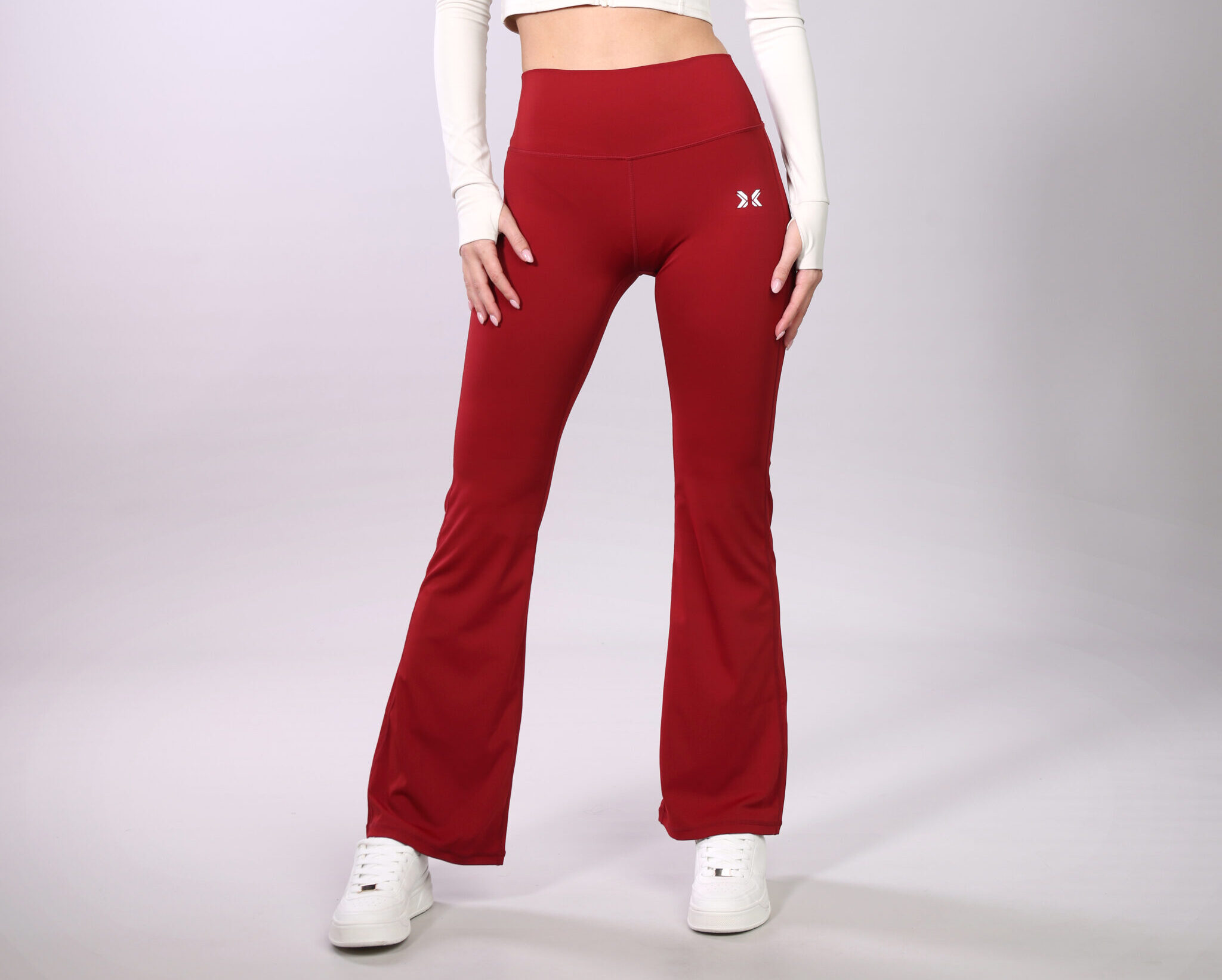 ROG_8654 Everyday Flared Leggings - Burgundy - Slim fit - W27 - Image 1