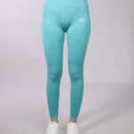 Seamless Patterned Leggings - Blue green - Body fit - W17