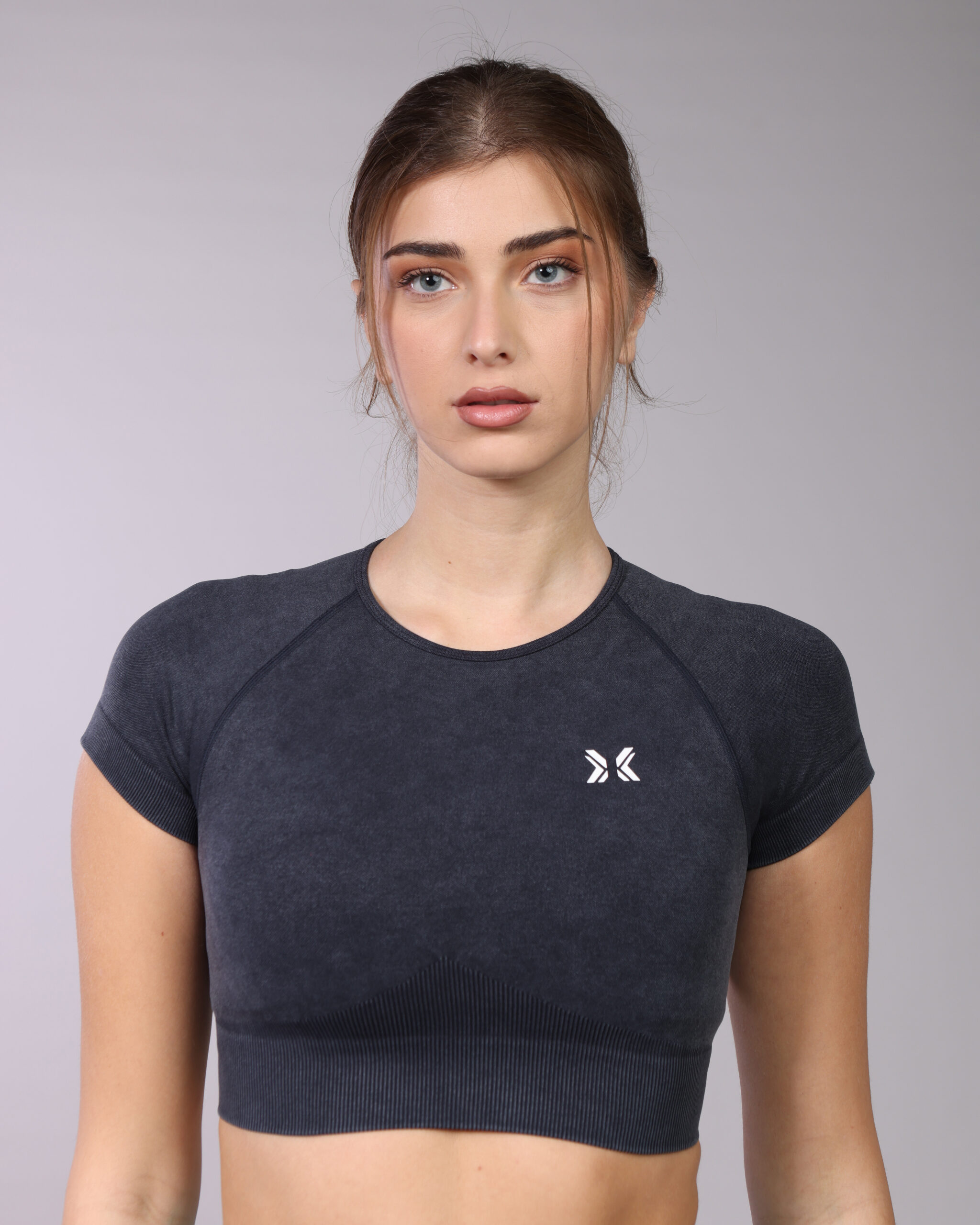 ROG_8773 Mioli Crop Top - Dark grey - Body fit - W18 - Image 1