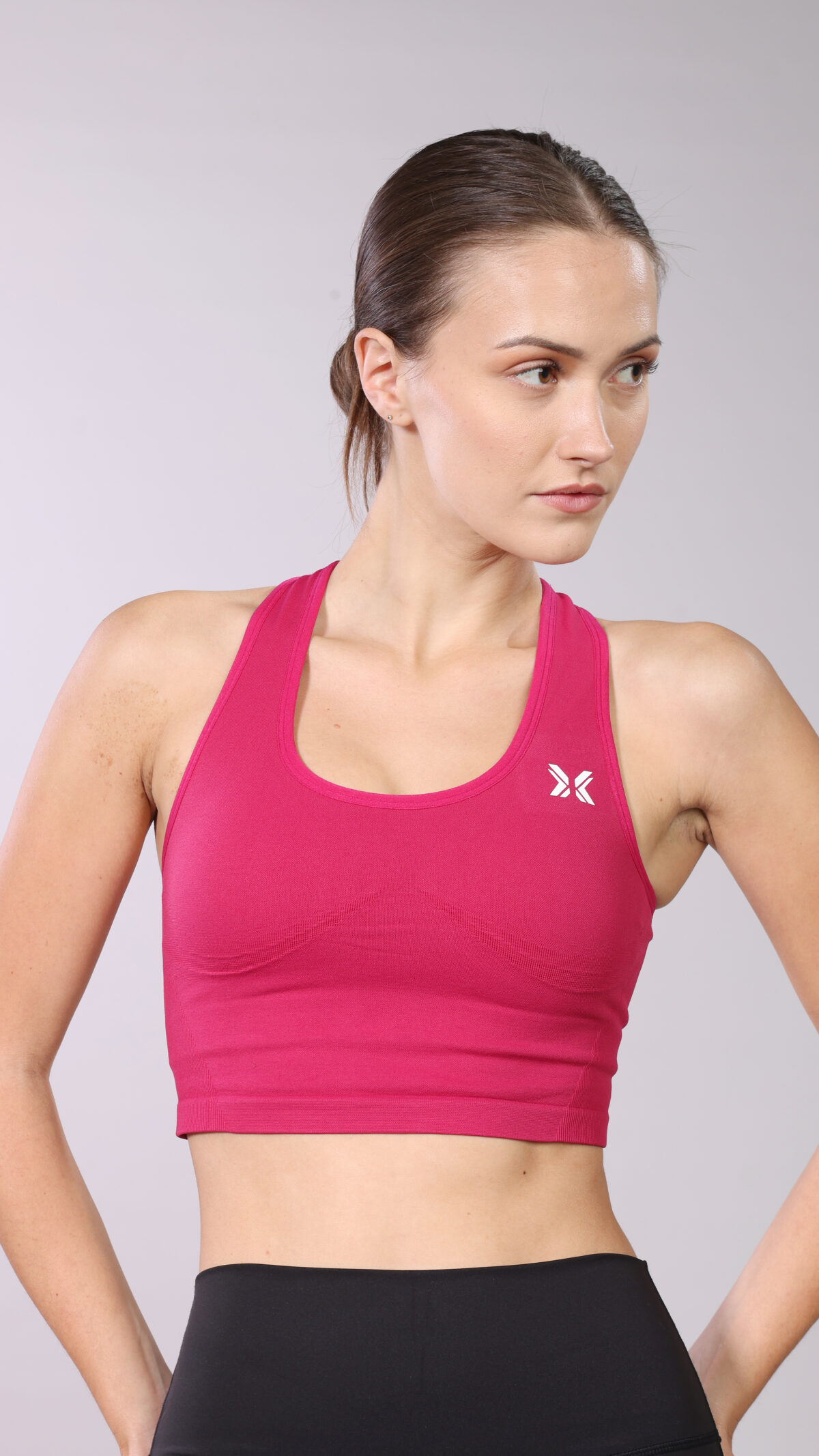 Seamless Crop Top - Red/Pink - Body fit - with pads - W7