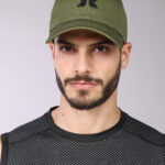 Green hat - Black logo - 3D embroidery - Adjustable size - Olive green and black