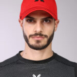 Red hat - Black logo - 3D embroidery - Adjustable size - Red and black