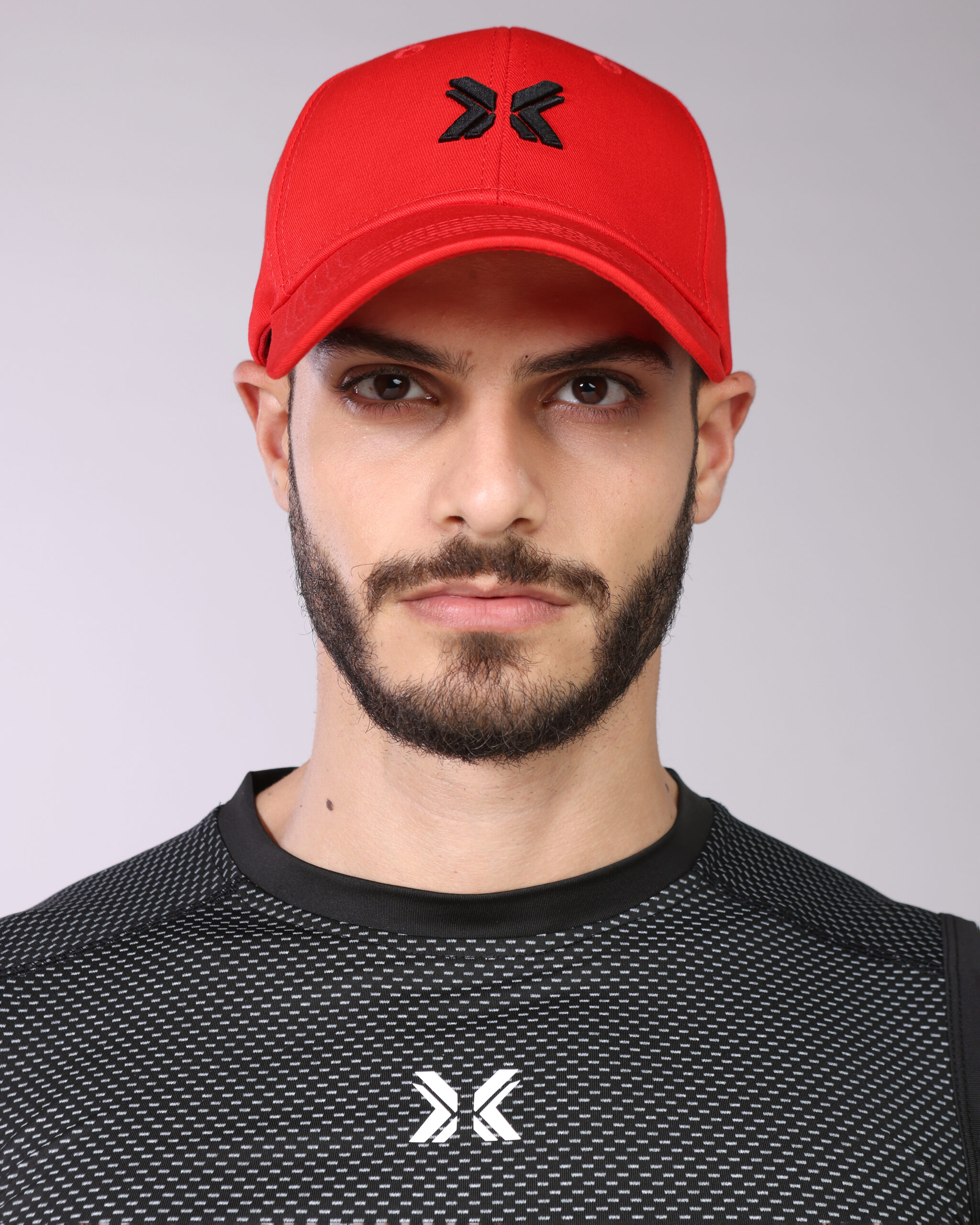 ROG_8920 Red hat - Black logo - 3D embroidery - Adjustable size - Red and black - Image 1
