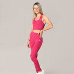 Set: Red Pink Seamless Crop Top and Seamless Red Pink Vital Soft Legging (W7 + W 27)